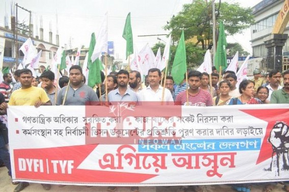 CPI-M protests against unemployment, Violence, Starvation
